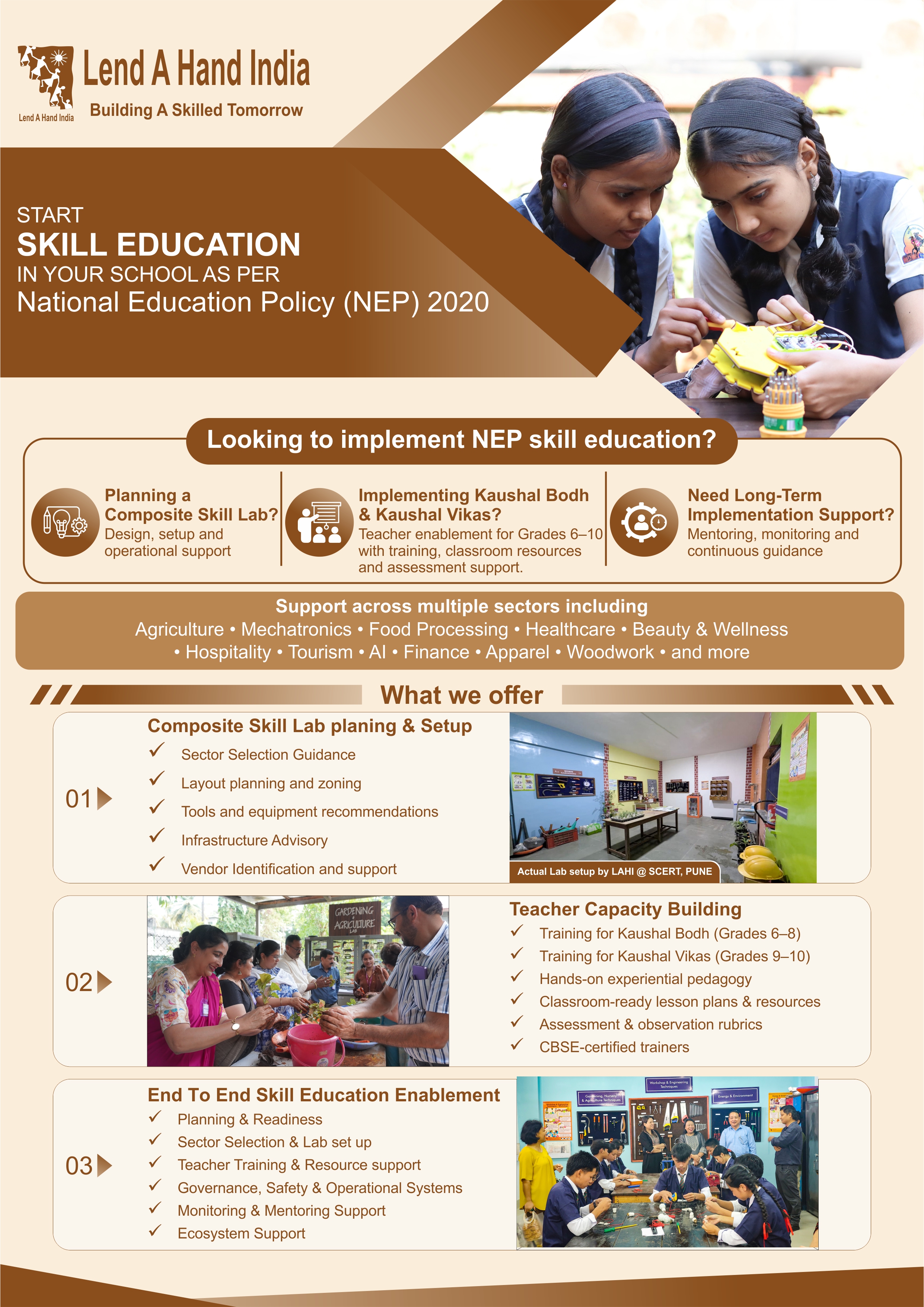 Students engaged in hands-on skill education